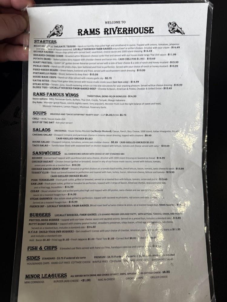 Rams Riverhouse Menu image 1