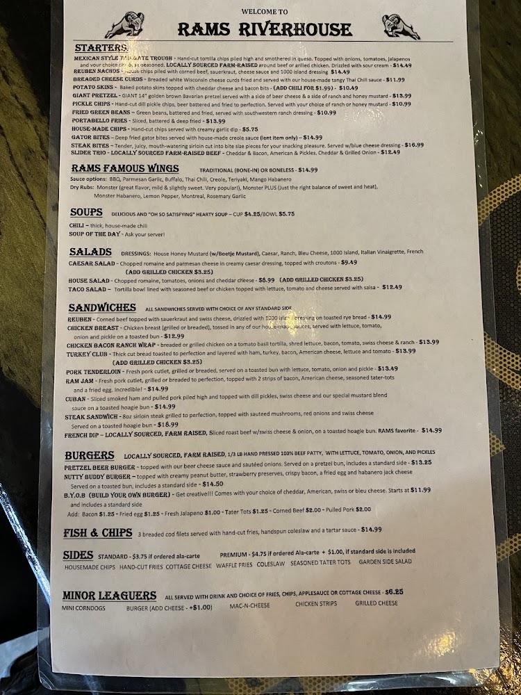 Rams Riverhouse Menu image 2